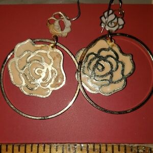 Elegant Floral Hoop Earrings